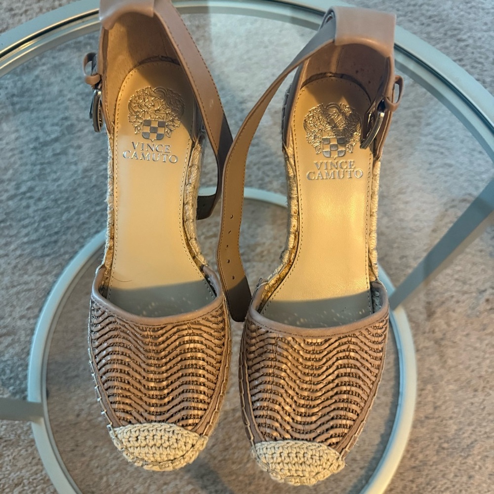 Vince Camuto Tan Espadrilles with Woven Design